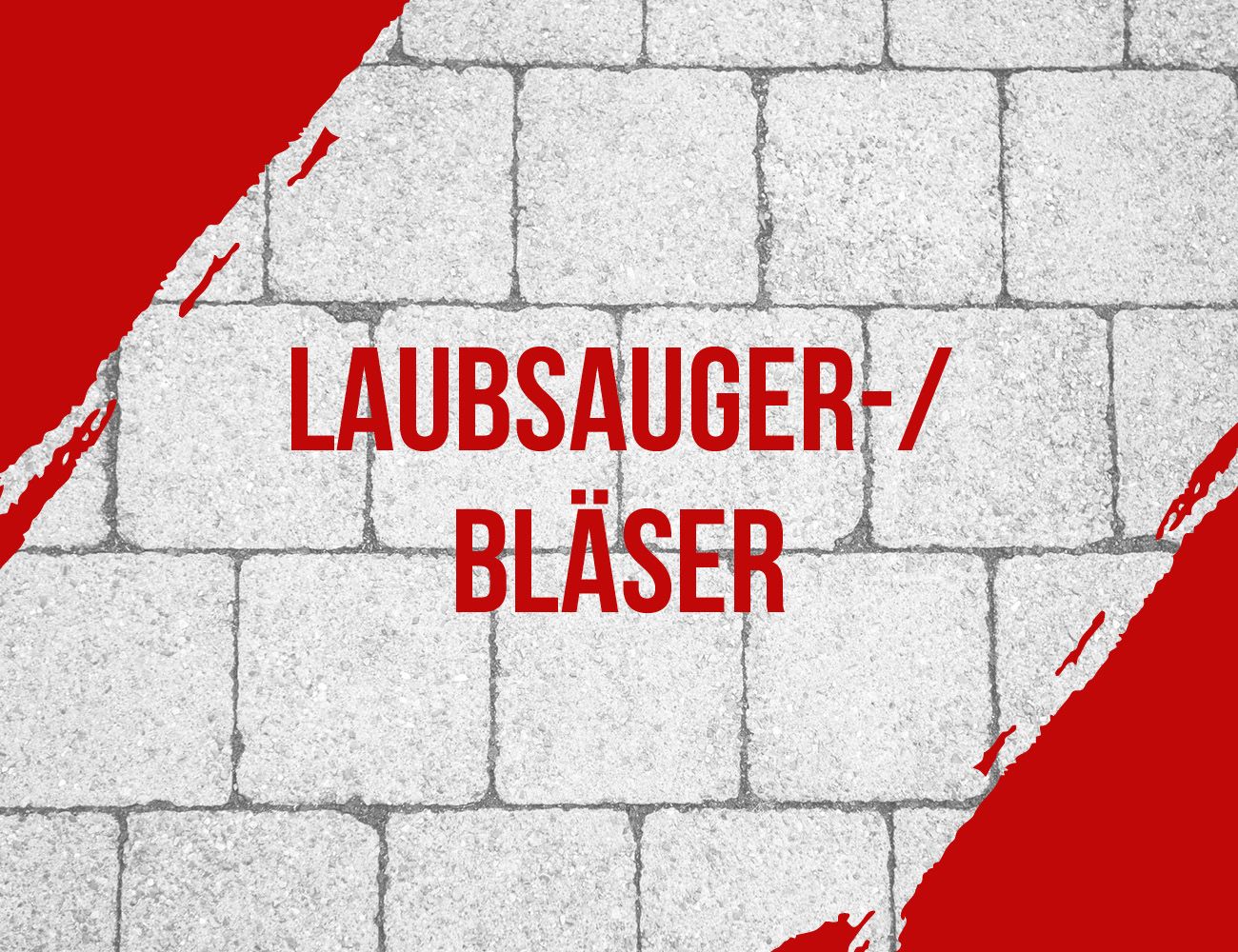 Laubsauger-/Bläser von Scheppach, dargestellt auf einem grauen Steinmauer-Hintergrund mit roten Kanten.